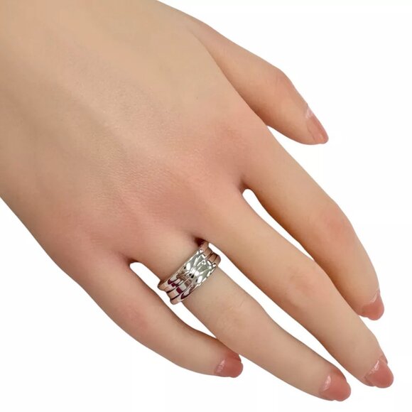 BVLGARI Ring US 4 1/4 EU47 K18 white gold B-zero.1 3 bands used - Picture 2 of 7